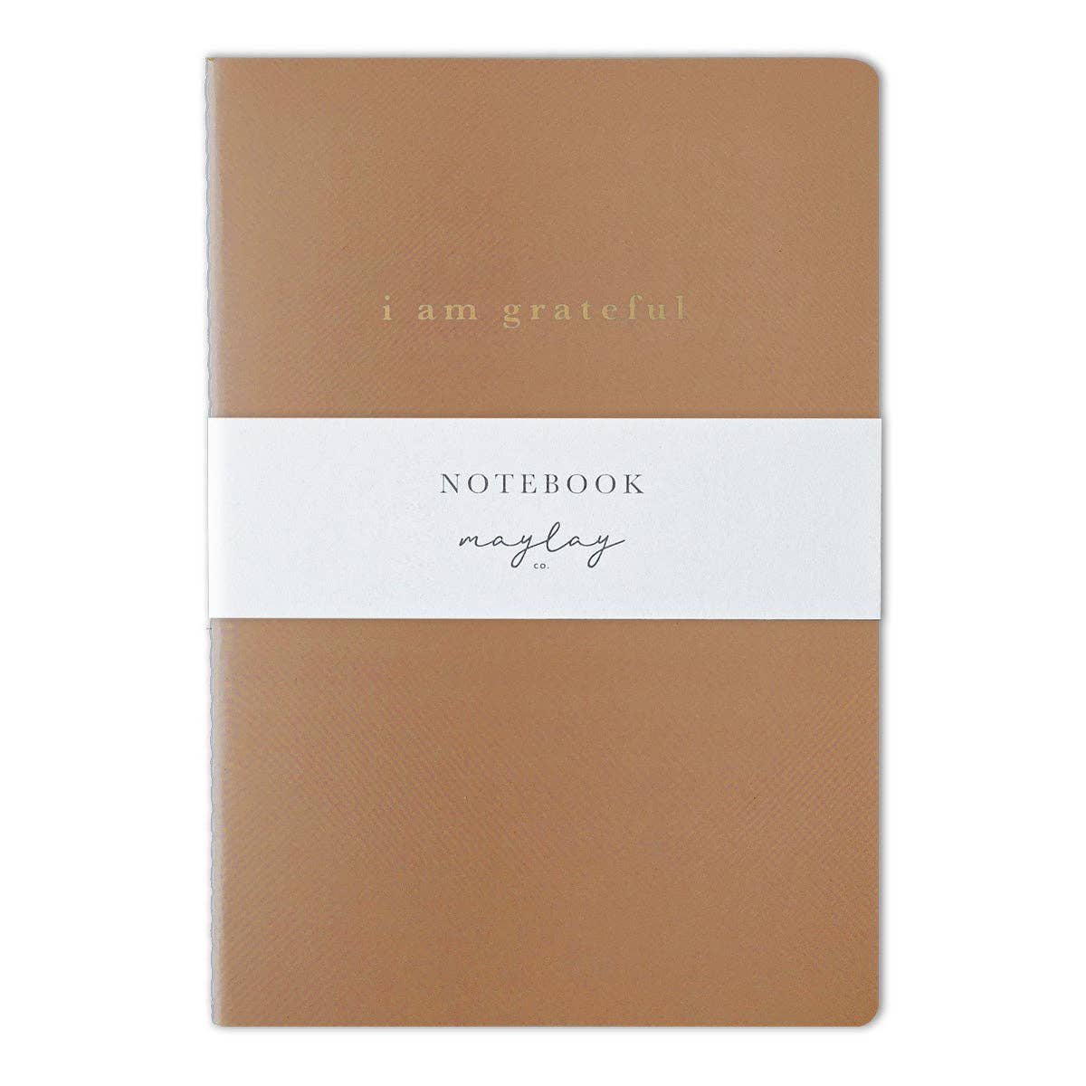 Brown "I Am Grateful" Jotter Notebook — Gold Foil with Dotted Grid Pages B6 Size
