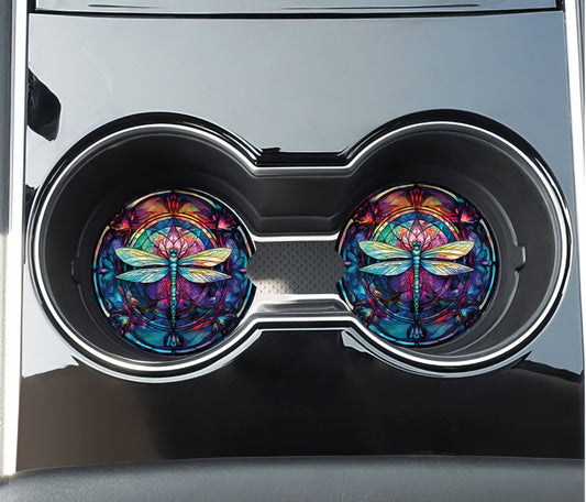 Dragonfly Car Coasters - Neoprene Set of 2