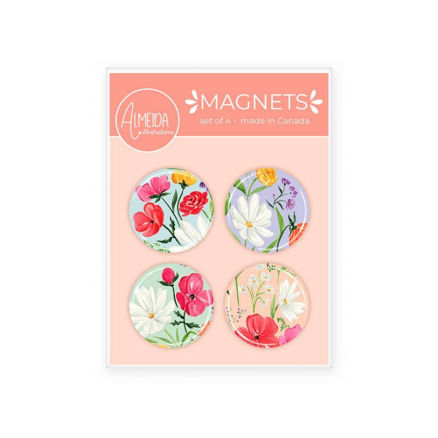 Bright Florals Magnet Set