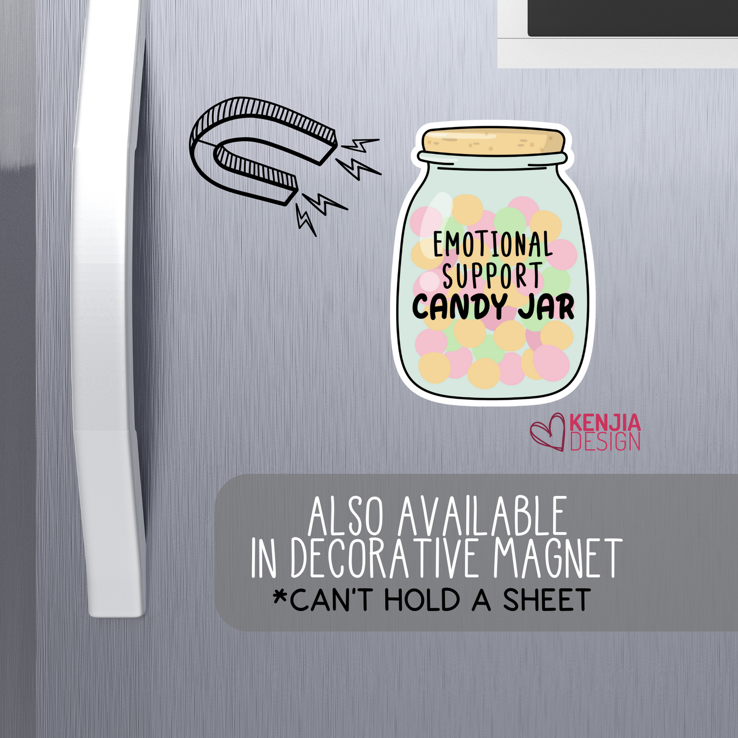 Emotional Support Candy Jar Funny Stickers and Magnets: Matte / 2'' Stickers