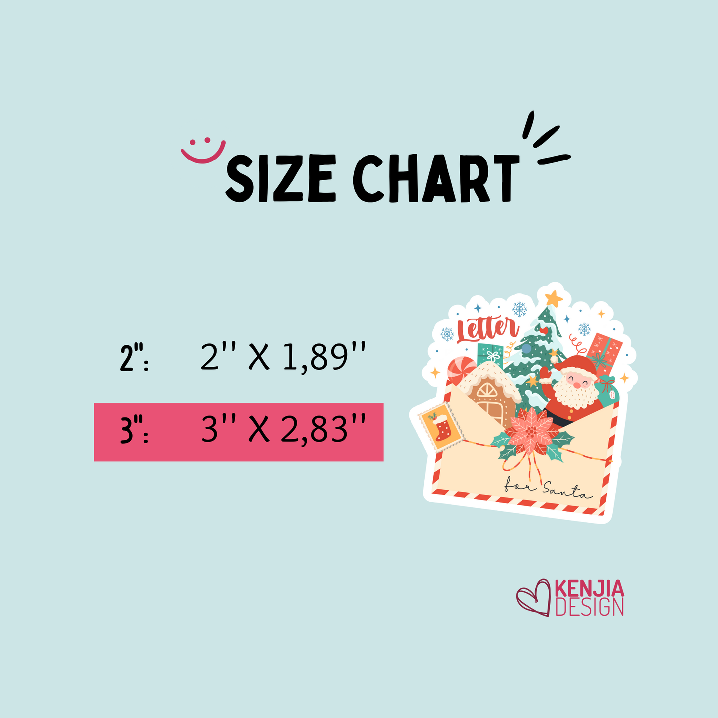 Letter for Santa Claus / Christmas Stickers and Magnets: Matte / 3'' Stickers