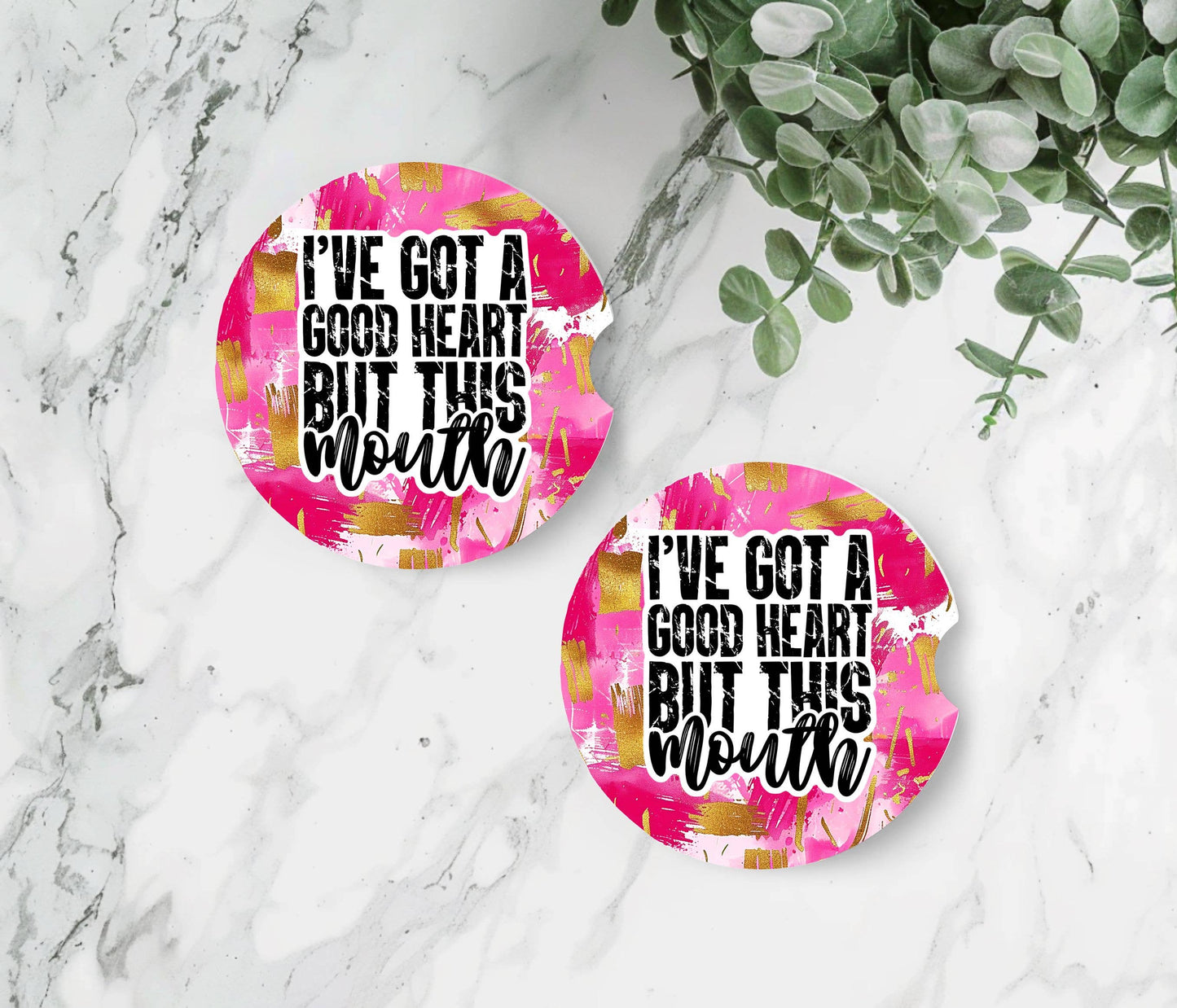 Sarcastic Swear Car Coasters -Neoprene Set of 2