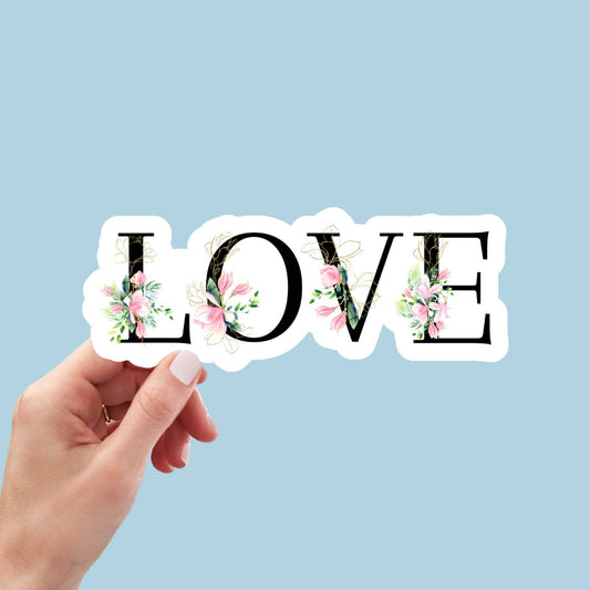 Valentine Love Sticker, Magnolia Floral / Waterproof: Waterproof Matte
