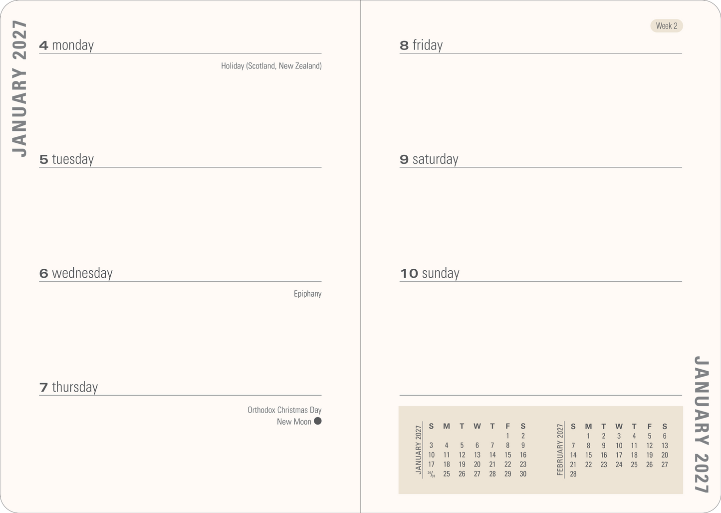 2027 Eucalyptus Weekly Planner