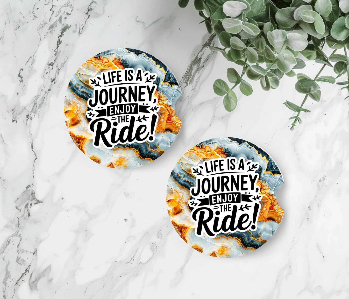 Life's a Journey Car Coasters - Neoprene Set of 2