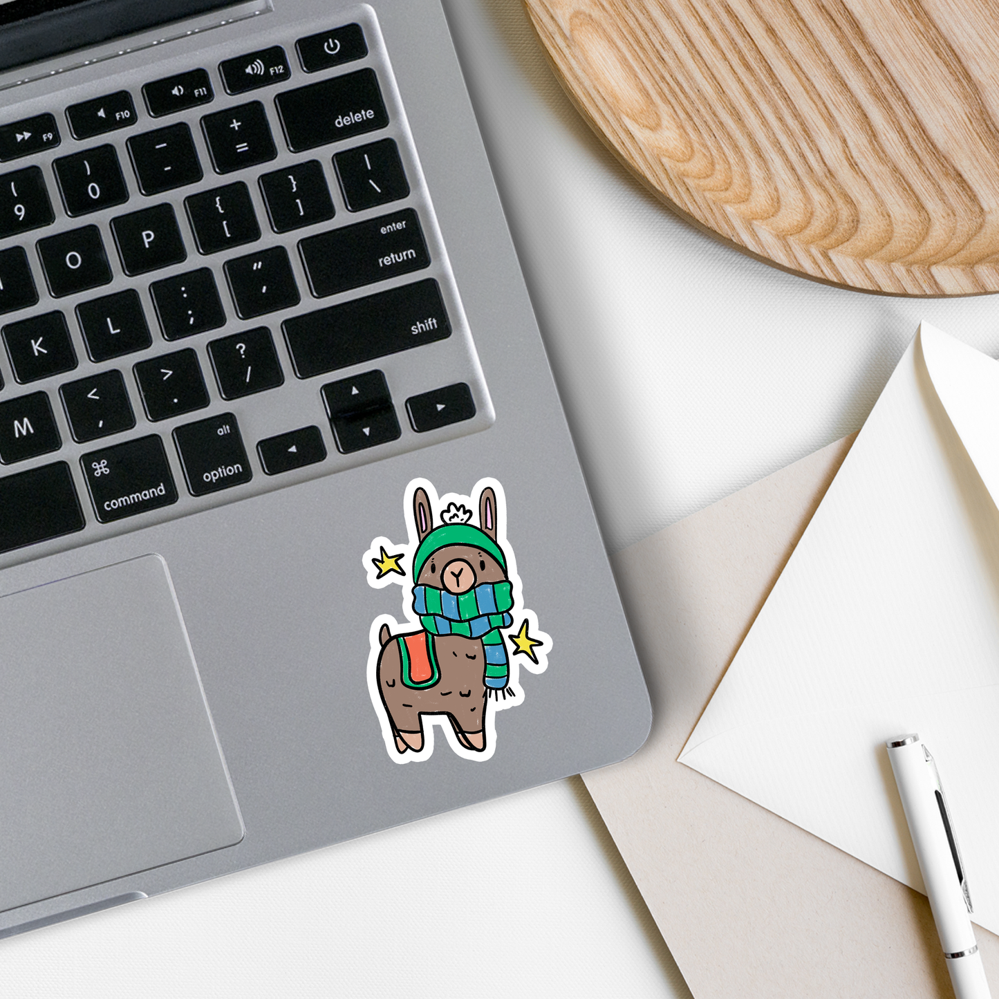 Winter Alpaca | Animal | Waterproof Vinyl Sticker | 3"