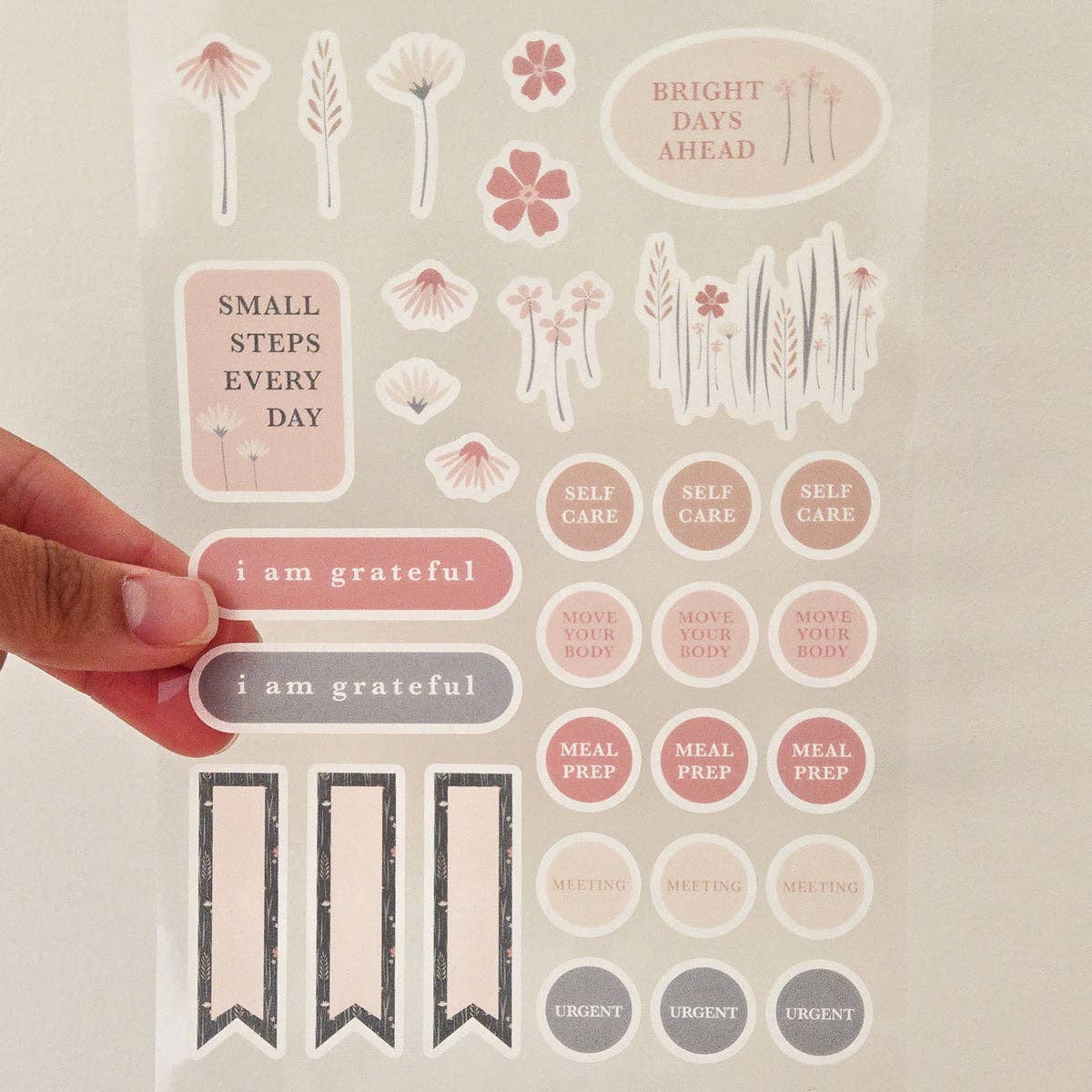Wildflowers Floral Washi Planner Stickers — Mindful Sticker Sheet for Planners, Journals & Bullet Journaling