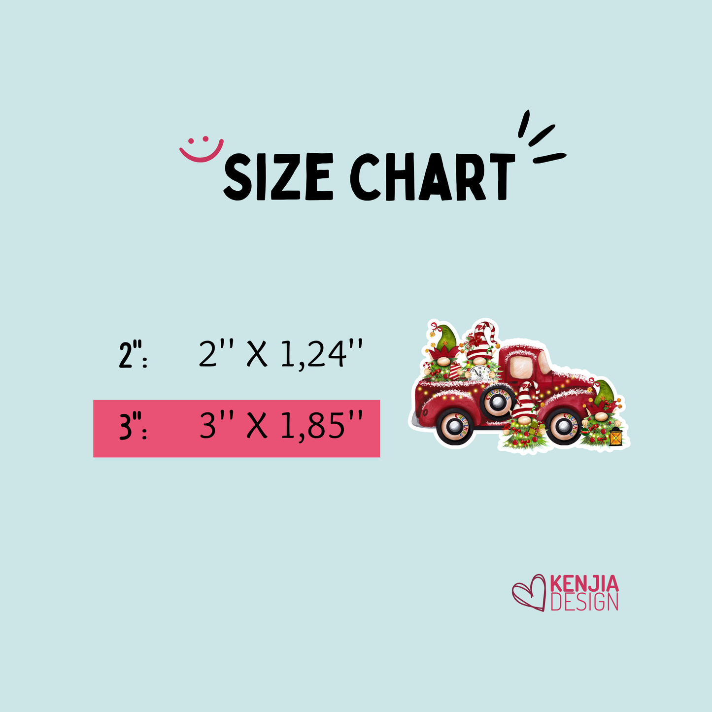 12 Days of Christmas Gnome Truck Stickers: Matte / 3'' Stickers