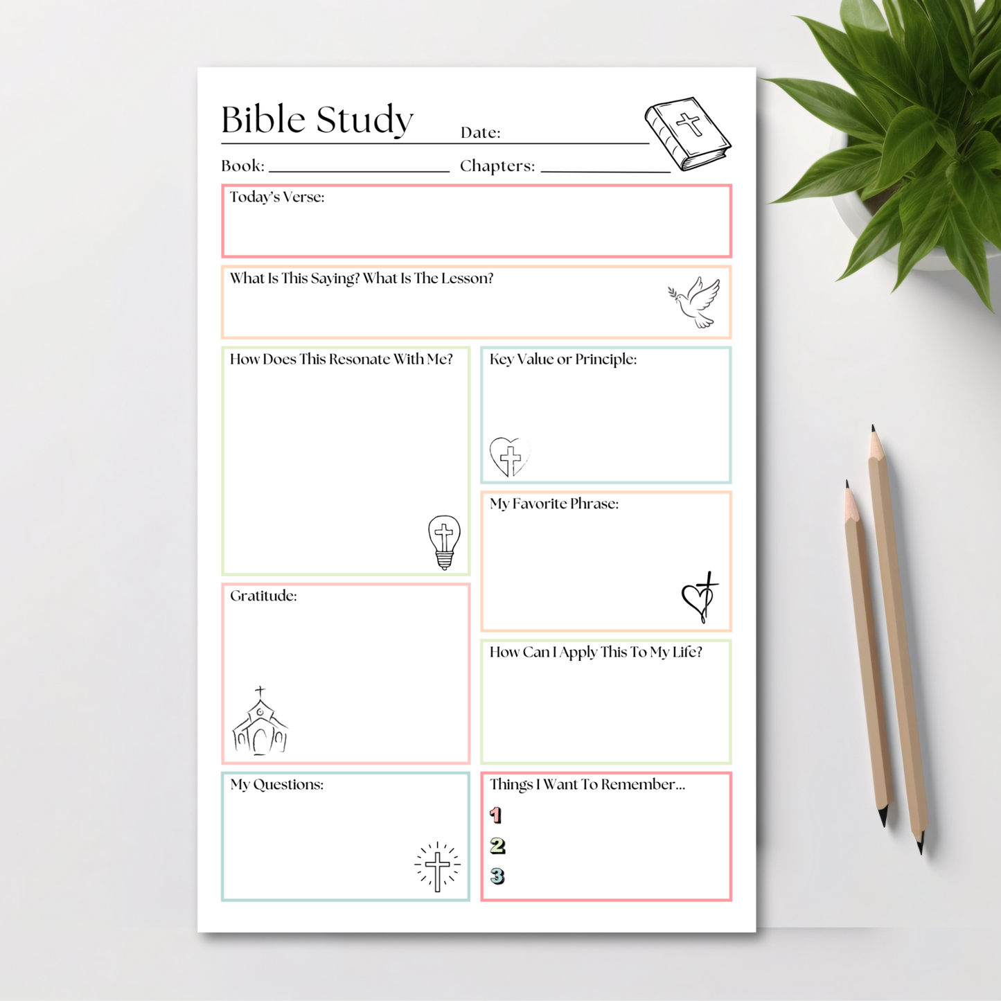 Bible Study Planner: 50-Page Notepad