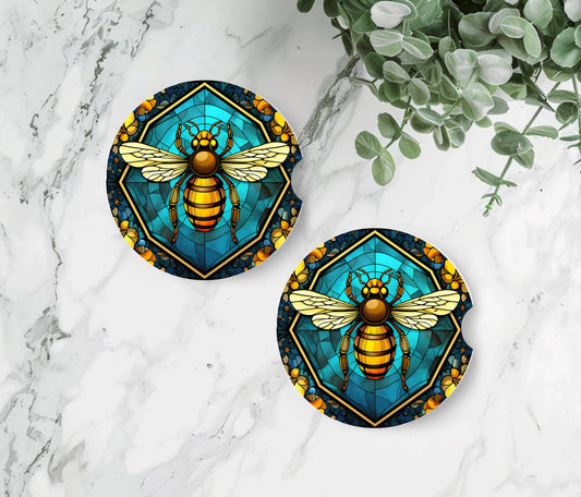Bee Car Coasters - Neoprene Set of 2