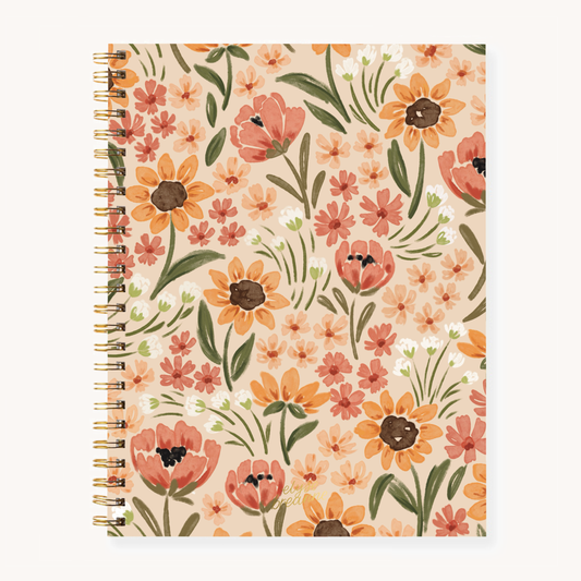 Sunny Poppies Softcover Spiral Notebook