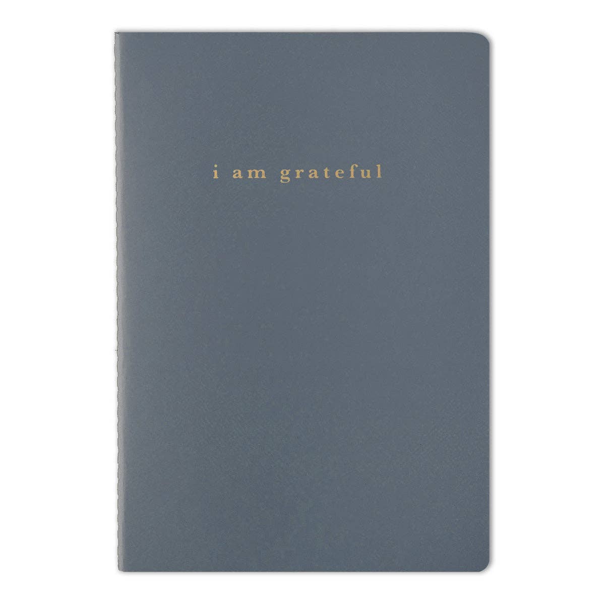 Blue "I Am Grateful" Jotter Notebook — Gold Foil with Dotted Grid Pages B6 Size