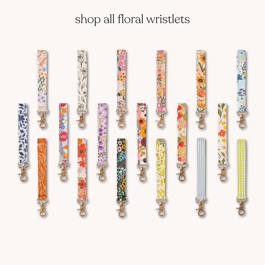 Lilac Floral Wristlet Keychain
