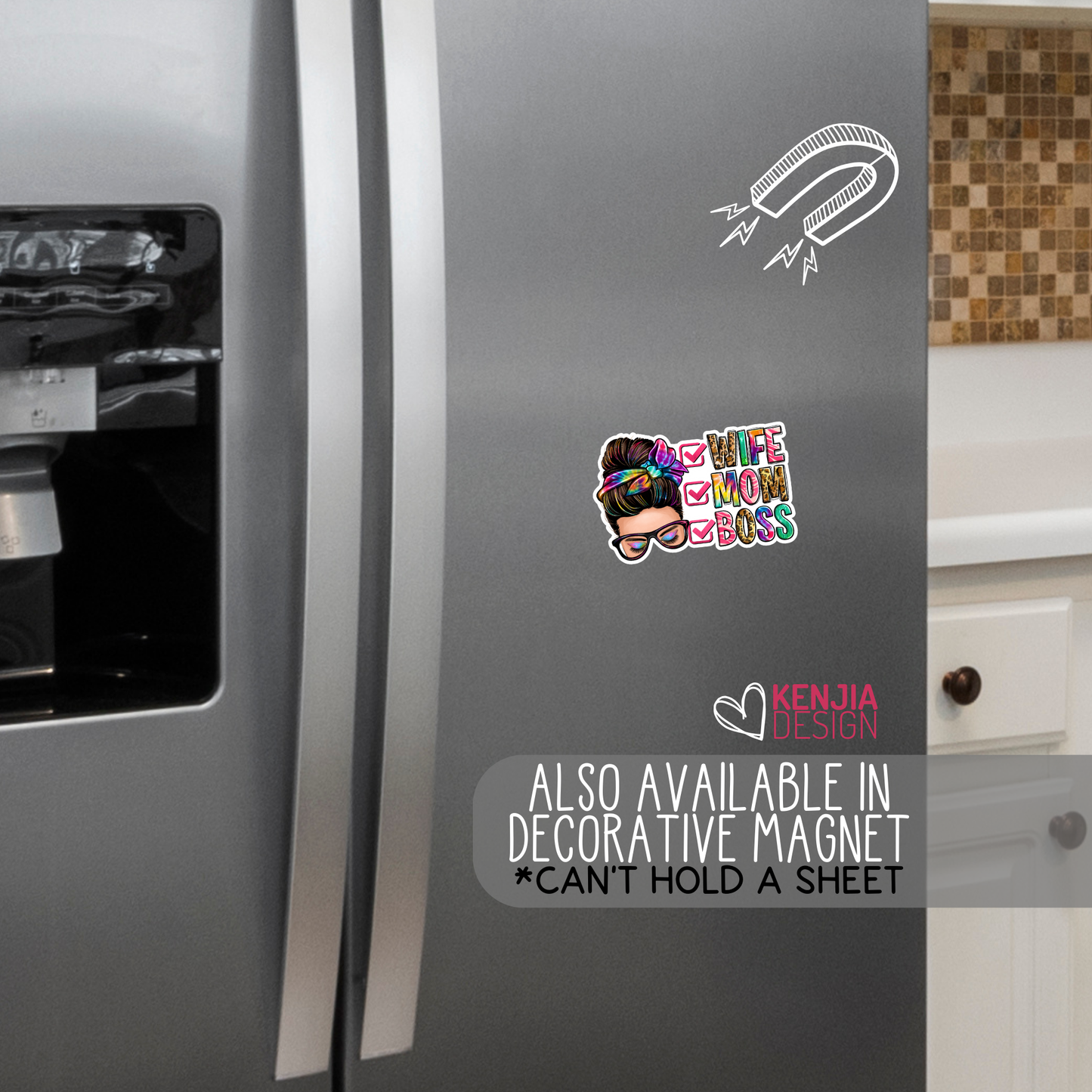 Wife Mom Boss Stickers,  Matte Stickers 2''