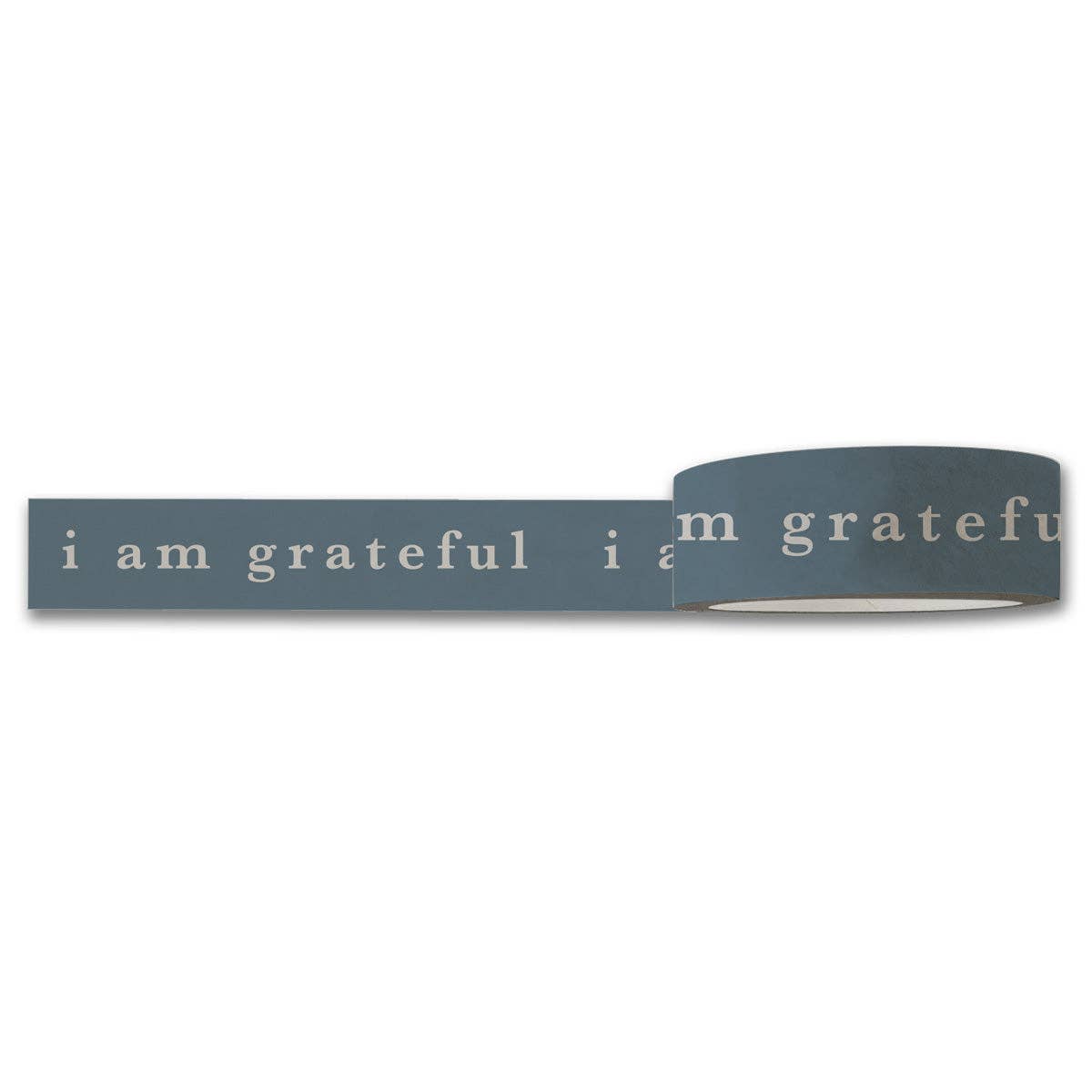 I Am Grateful Washi Tape - Slate Blue — Decorative Paper Tape for Planners, Journals, Scrapbooking & Crafts