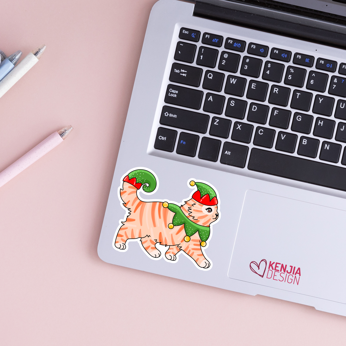 Christmas Cat Stickers / Cat Lover Gift / Kitten Holiday: Matte Stickers 3''