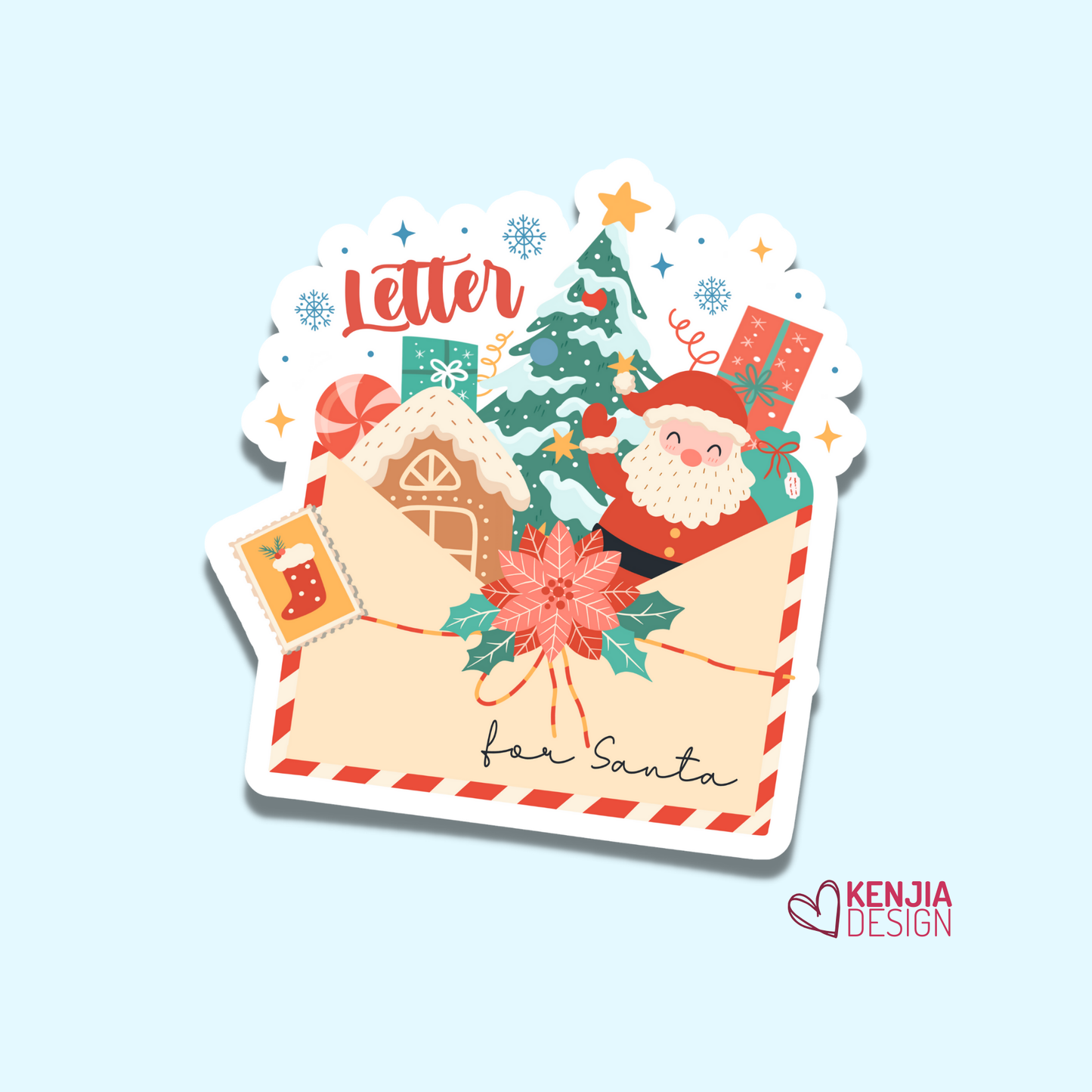 Letter for Santa Claus / Christmas Stickers and Magnets: Matte / 3'' Stickers