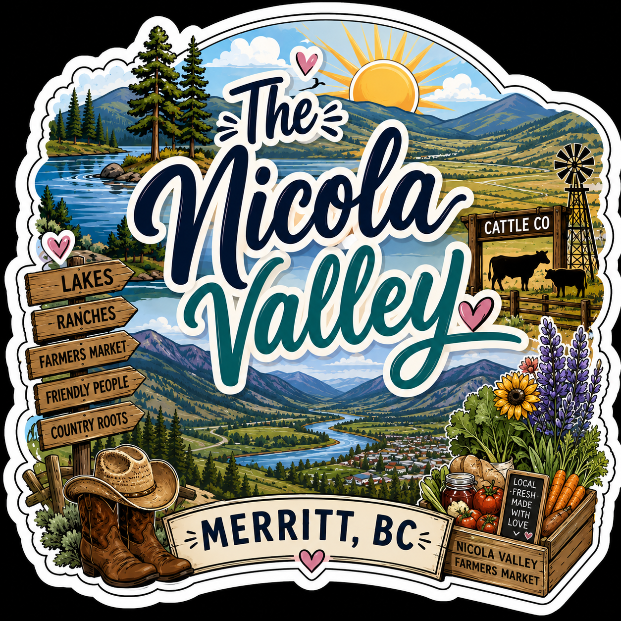The Nicola Valley, Merritt BC sticker